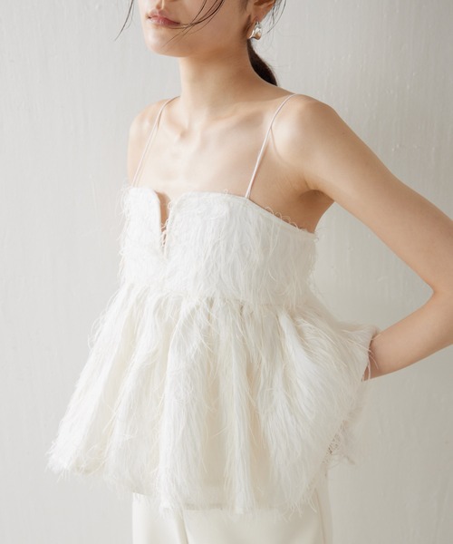ウィムガゼット♡フェザーキャミブラウス新品 ウィムガゼット Whim Gazette フェザーキャミブラウス