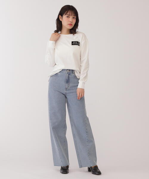 【美品】GAULTIER jeans　レディース　ロングTシャツ　38 JILL by STUART tシャツ ブラッシュロゴオーバーサイズロンT