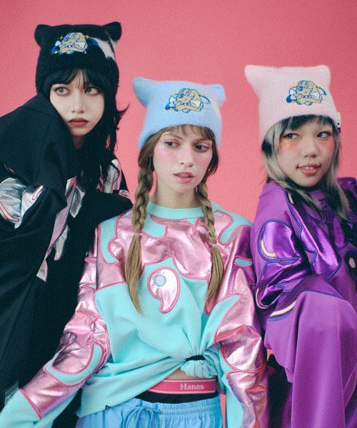 GALFY（ガルフィー） ニット帽 ニットキャップ ふわもこ耳ツノニット