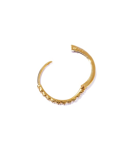 ピアス 「les bonbon」hoop daiamond pierce 片耳 / フープダイヤモンド ピアス レディースの画像
