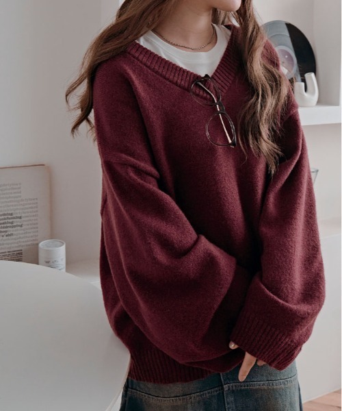 ニット セーター 絶妙な抜け感でこなれる。オーバーサイズ プル