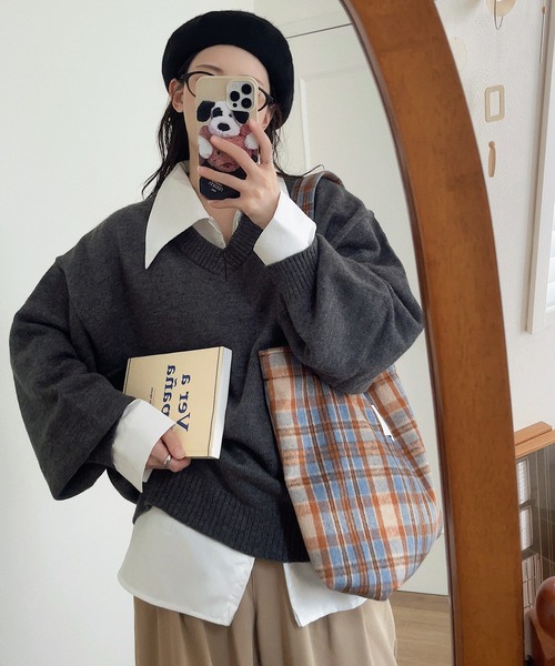 ニット セーター 絶妙な抜け感でこなれる。オーバーサイズ プル