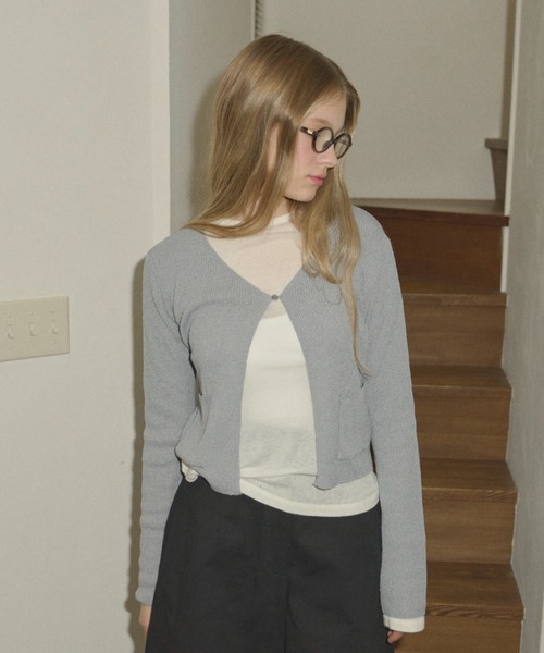 GIUNON カーディガン double pocket knit cardigan / ダブルポケット