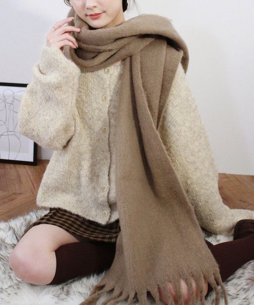 Reurie'（レウリィ） マフラー ストール フラッフィーフリンジマフラー