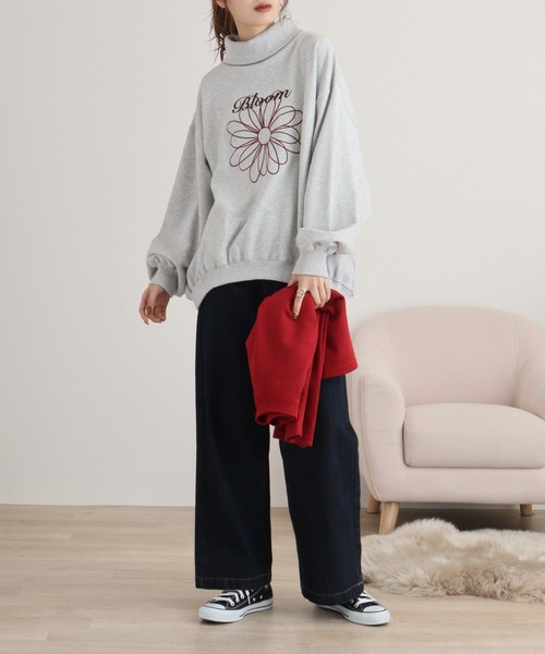 arinmamaさん専用 Arinomama（アリノママ） トレーナー スウェット 綿100%裏毛 花刺繍