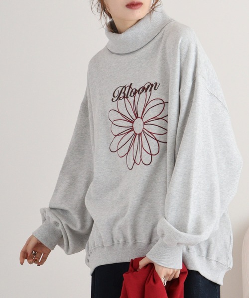 Arinomama（アリノママ） トレーナー スウェット 綿100%裏毛 花刺繍