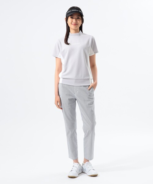 tシャツ 「接触冷感/UVカット/吸水速乾」ORANGE LABEL / バイカラー 切り替え モックネックシャツ レディース BEAMS GOLF tシャツ 「接触冷感/UVカット/吸水速乾」ORANGE