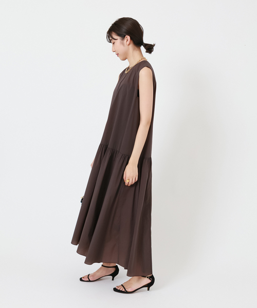 IENA 「IENA」 ノースリーブワンピース 36 グレー レディース