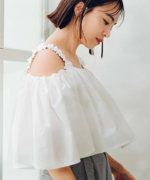 tシャツ 2wayフリルショルダートップス レディース | ur's | 01