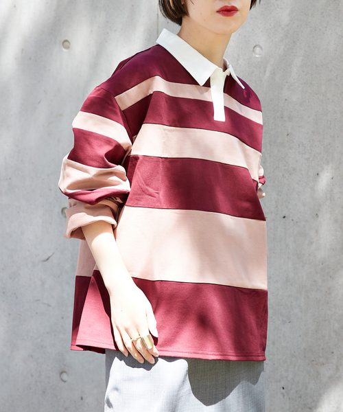 tシャツ RANDAM BORDER RUGBY SHIRT：カットソー レディース