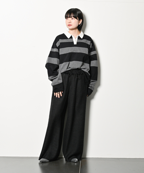 tシャツ RANDAM BORDER RUGBY SHIRT：カットソー レディース CITYSHOP tシャツ RANDAM BORDER RUGBY SHIRT：カットソー
