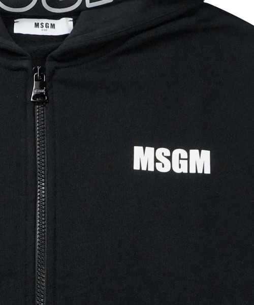 MSGM KIDS パーカー 「NEW」フードロゴ ジップアップパーカー キッズ