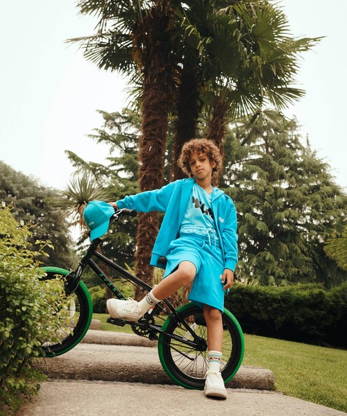 MSGM KIDS パーカー 「NEW」フードロゴ ジップアップパーカー キッズ 