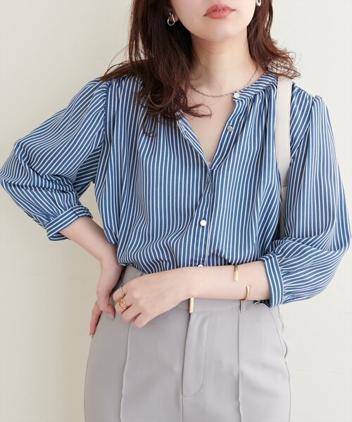 「NATURAL BEAUTY BASIC」 7分袖ブラウス MEDIUM ブルー レディース 2025年最新】NATURAL BEAUTY BASIC 五分袖・七分袖の人気
