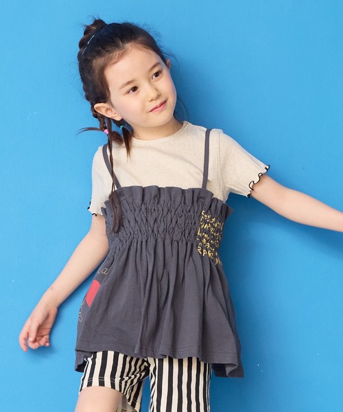 ファッション通販 MARKEY'S チュニック カットシャーリングチュニック キッズ 子供 トップス