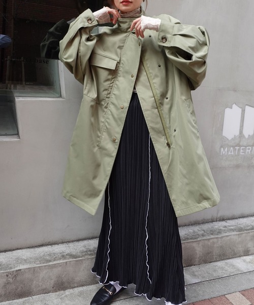 「CORNERS」 モッズコート M カーキ レディース_画像3