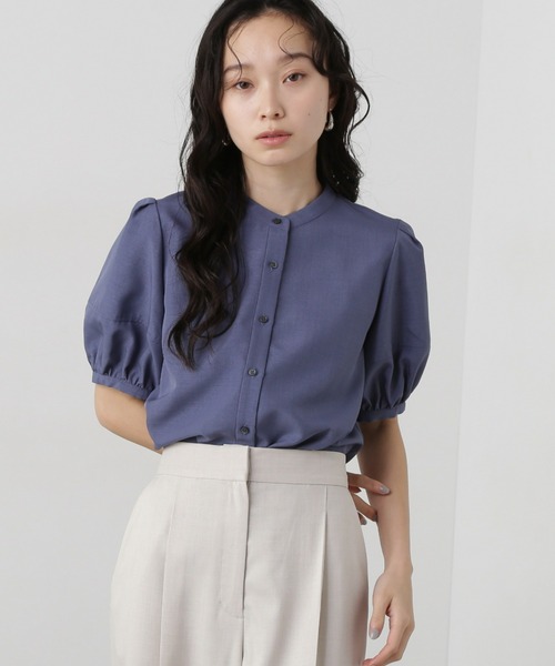 ブラウス シャツ リネンライク切替スリーブブラウス レディース N.Natural Beauty Basic ブラウス シャツ リネンライク切替