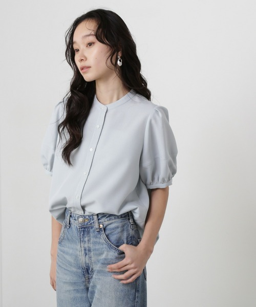 N.Natural Beauty Basic ブラウス シャツ リネンライク切替