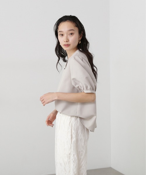 N.NaturalBeauty Basicリネンライク切替スリーブブラウス リネンライク切替スリーブブラウス | N. Natural Beauty Basic