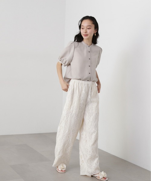 N.Natural Beauty Basic ブラウス シャツ リネンライク切替