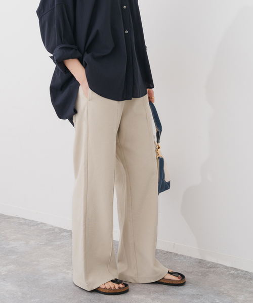 Spick＆Span スラックス パンツ コットンダブルジャージーパンツ