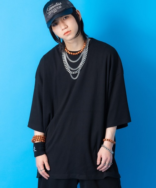 tシャツ a.p.o.v. スーパーオーバーサイズワッフルTシャツ メンズ