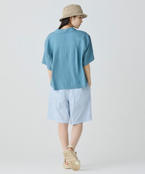 ブラウス シャツ リネン×レーヨンオープンカラーシャツ レディース LACOSTE ブラウス シャツ リネン×レーヨンオープンカラーシャツ