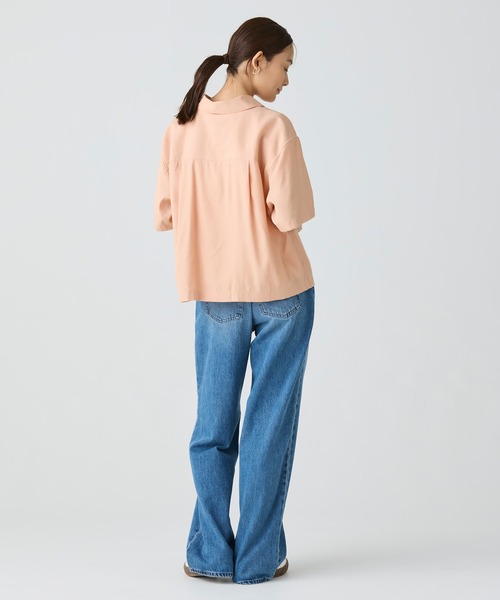 LACOSTE レディース半袖ブラウス　シャツ LACOSTE 「LACOSTE」 半袖ブラウス 36 モスグリーン レディース