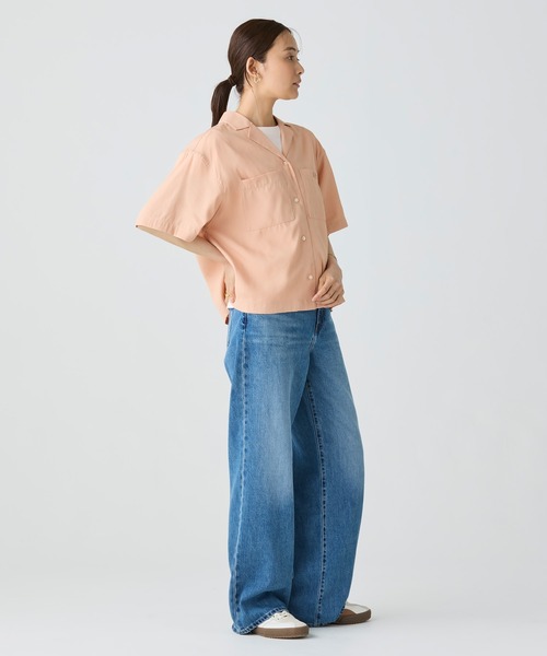 LACOSTE（ラコステ） ブラウス シャツ リネン×レーヨンオープンカラー