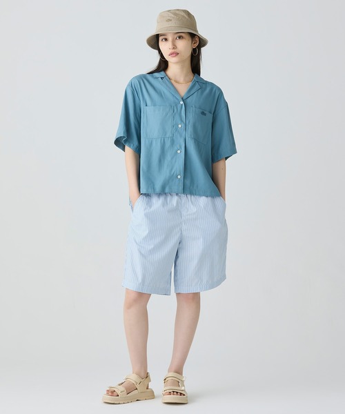 ブラウス シャツ リネン×レーヨンオープンカラーシャツ レディース LACOSTE ブラウス シャツ リネン×レーヨンオープンカラーシャツ