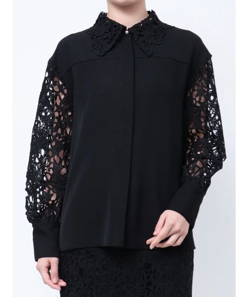ブラウス シャツ ケミカルレーススリーブブラウス レディース TONAL ブラウス シャツ ケミカルレーススリーブブラウス