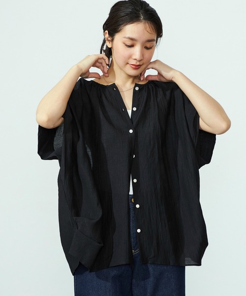ブラウス シャツ Lee/リー「直営店・EC別注」ギャザーブラウス/体型カバー レディース