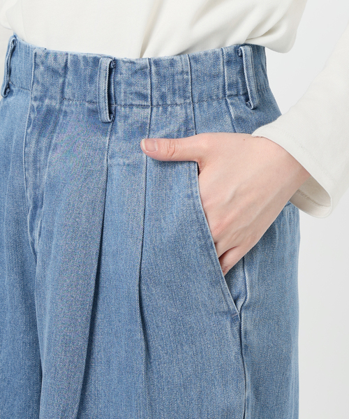【新品未使用】SLOBE IENA LEDENIM TUCK TROUSER38 WEB限定/追加4予約》LEDENIM TUCK TROUSER(508188953