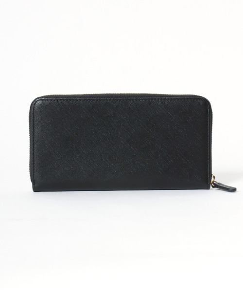 Ree　レザーウォレット　ブラック Lee（リー） 財布 メタルロゴ合皮ラウンドファスナー長財布/フェイク