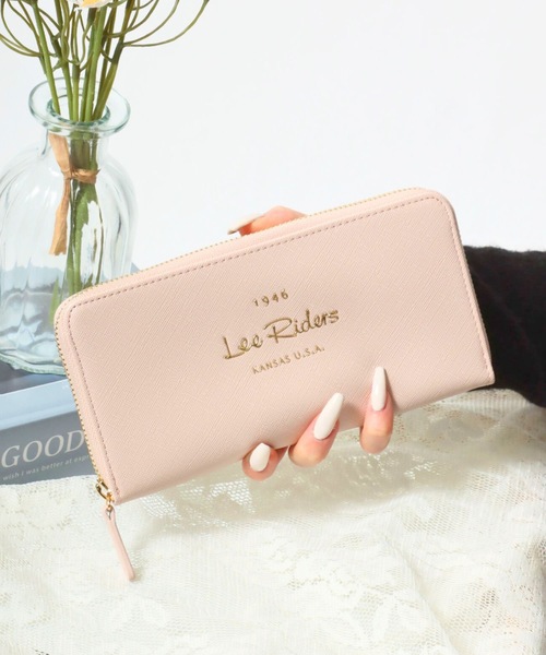 Lee（リー） 長財布 財布 メタルロゴ合皮ラウンドファスナー長財布