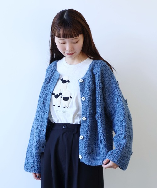 bulle de savon（ビュルデサボン） カーディガン ネパールハンドニット