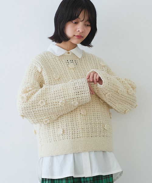 bulle de savon（ビュルデサボン） カーディガン ネパールハンドニット