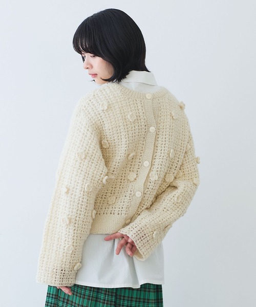 bulledesavon 手編みカーディガンハンドメイド　ネパールハンドニット bulle de savon（ビュルデサボン） カーディガン ネパールハンドニット