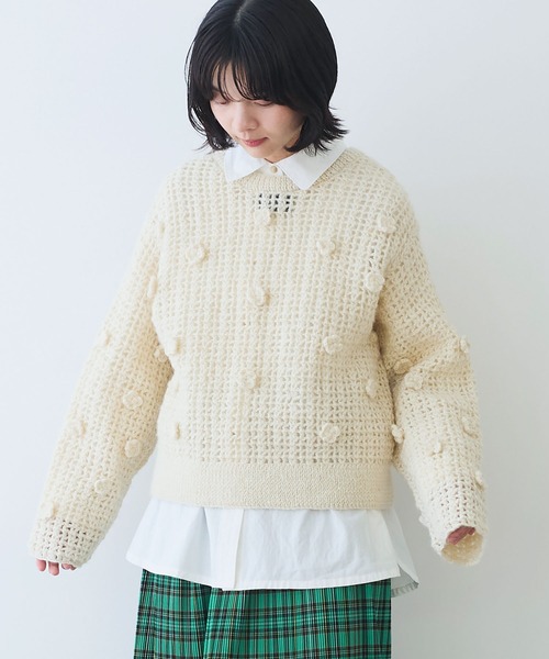 bulle de savon（ビュルデサボン） カーディガン ネパールハンドニット