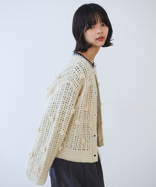 【タグ付】ビュルデサボン　ニットカーディガン　ハンドニット　ネパール製　手編み bulle de savon（ビュルデサボン） カーディガン ネパールハンドニット