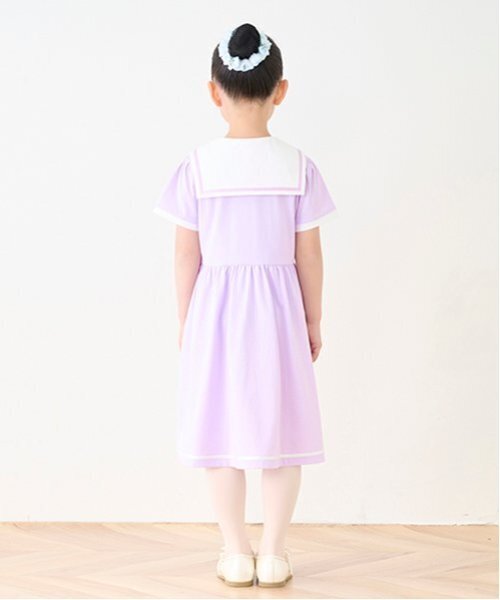 mezzo piano ワンピース 「バレエ」前開きセーラー半袖