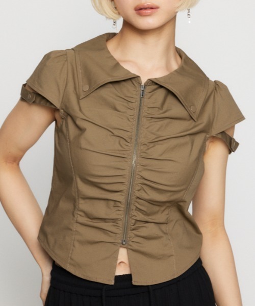 LAGUA GEM（ラグアジェム） ブラウス シャツ FRONT GATHER COMPACT