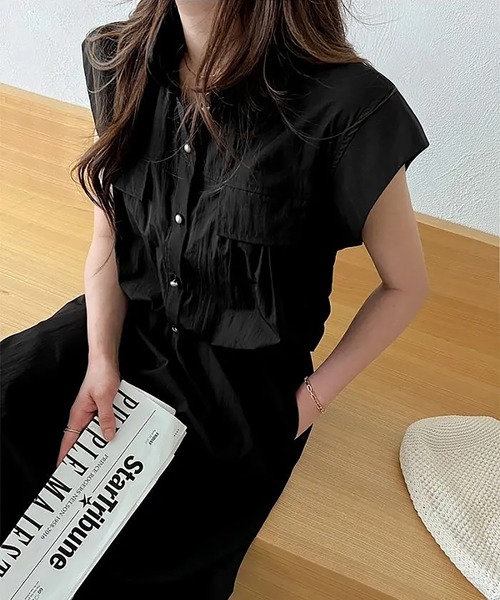 セットアップ ショートスリーブシャツ＆フレアロングスカート