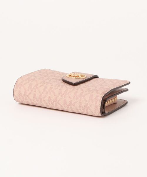 【新品】マイケルコース✨財布 折り財布 ピンク 人気 ロゴ タブ ウォレット MICHAEL KORS - 【新品】マイケルコース✨折り財布 タブ