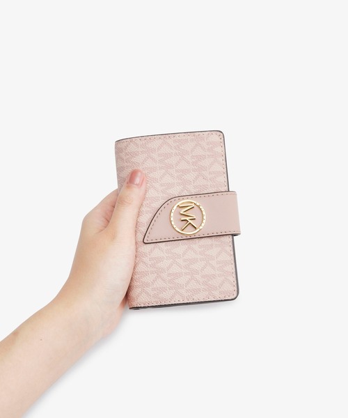 【新品】マイケルコース✨財布 折り財布 ピンク 人気 ロゴ タブ ウォレット MICHAEL KORS 「MICHAEL KORS」 財布 FREE ピンク レディース