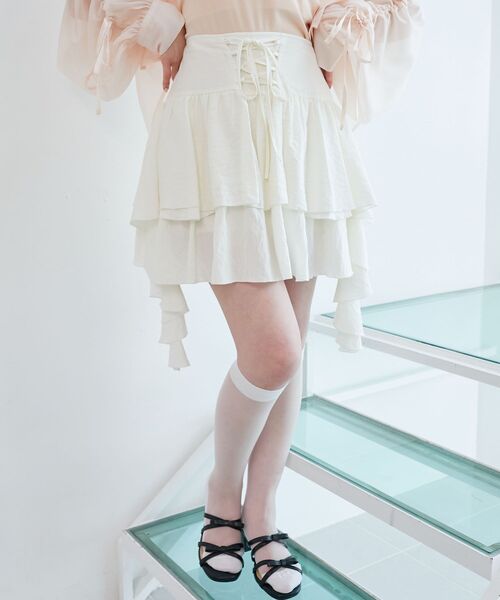 未使用✨ セシリー バンセン　ラッフル ミニスカート　フリル　UK6 MAJESTIC LEGON（マジェスティックレゴン） スカート サイドラッフル