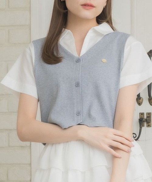 Emsexcite（エムズエキサイト） ブラウス シャツ スキッパードッキング