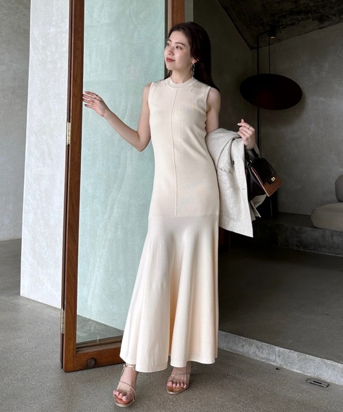 anuans 「anuans」 ノースリーブワンピース SMALL パープル レディース