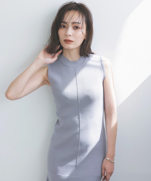 anuans 「anuans」 ノースリーブワンピース SMALL パープル レディース