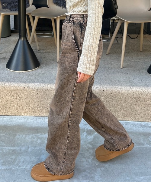 「napinna maison」 加工デニムパンツ M インディゴブルー レディース